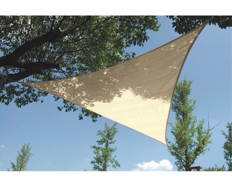 Stínící plachta proti slunci 5 m trojúhelník krémová