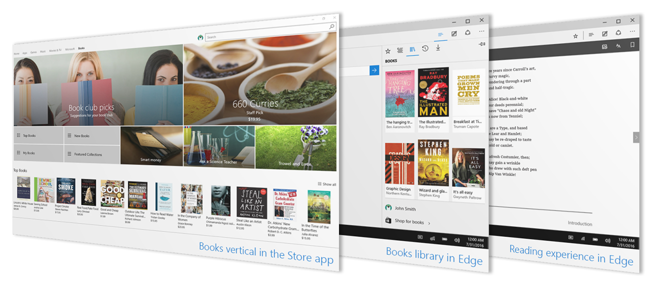 Microsoft testuje čtení e-booků na Windows 10